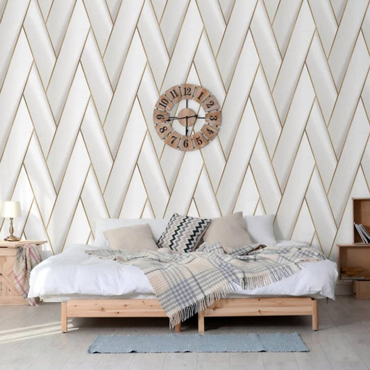 DUTCH WALLCOVERINGS Wallpaper Geometric White and Gold