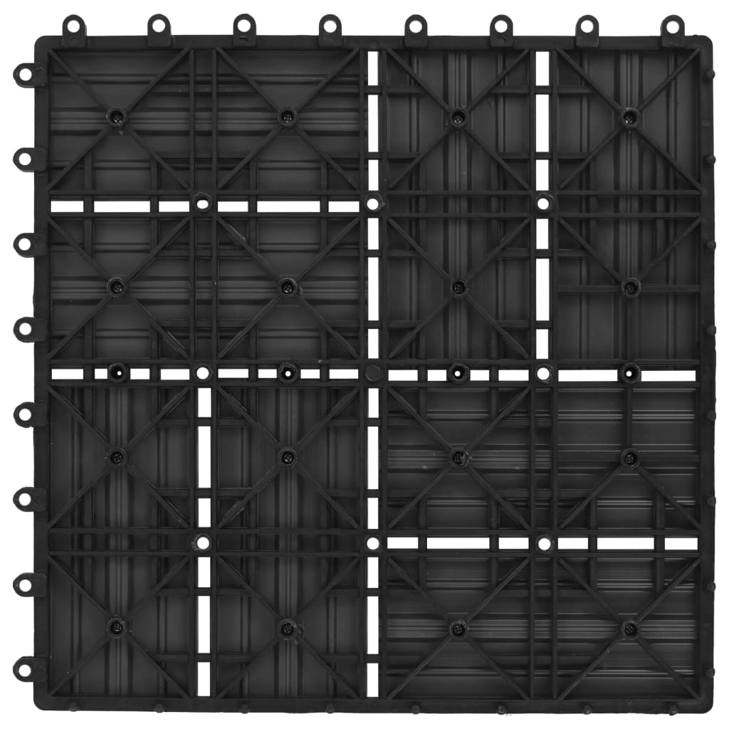 11 pcs Decking Tiles WPC 30x30 cm 1 sqm Black