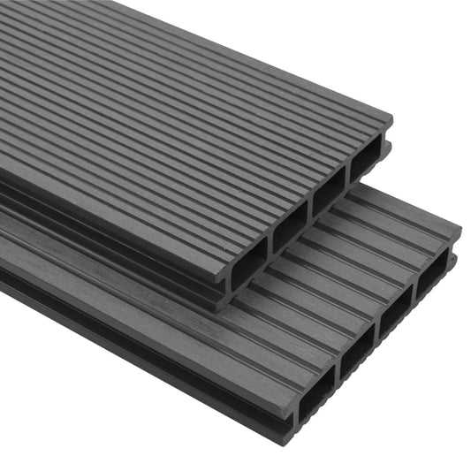 WPC Decking Boards with Accessories 26 m² 2.2 m Grey