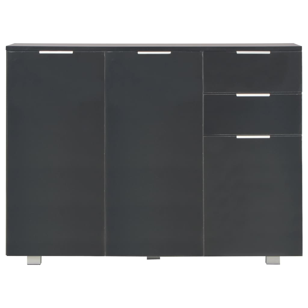 Sideboard High Gloss Black 107x35x80.5 cm