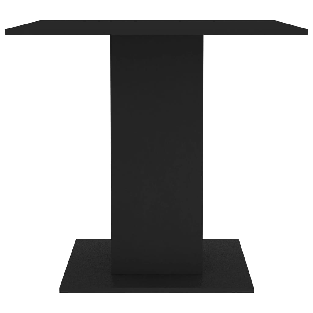 Dining Table Black 80x80x75 cm Engineered Wood