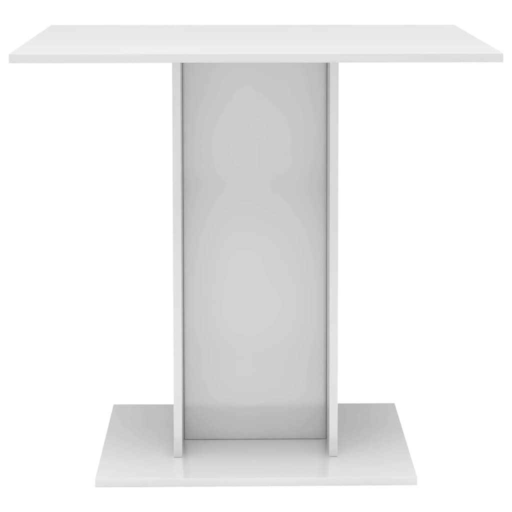 Dining Table High Gloss White 80x80x75 cm Engineered Wood