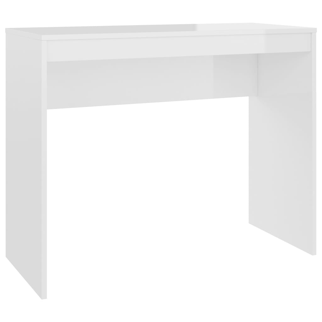 Desk High Gloss White 90x40x72 cm Engineered Wood