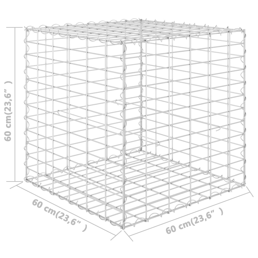 Cube Gabion Raised Bed Steel Wire 60x60x60 cm