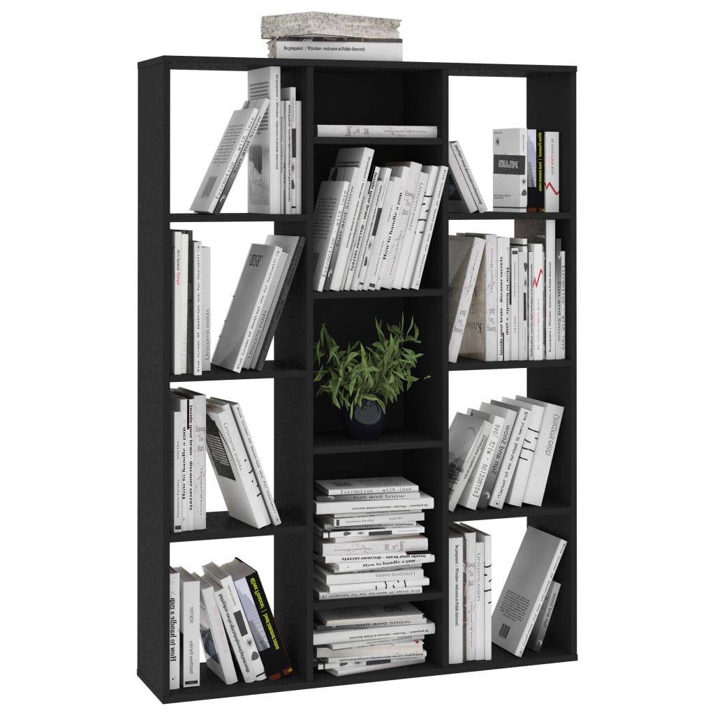 Room Divider/Book Cabinet Black 100x24x140 cm Engineered Wood