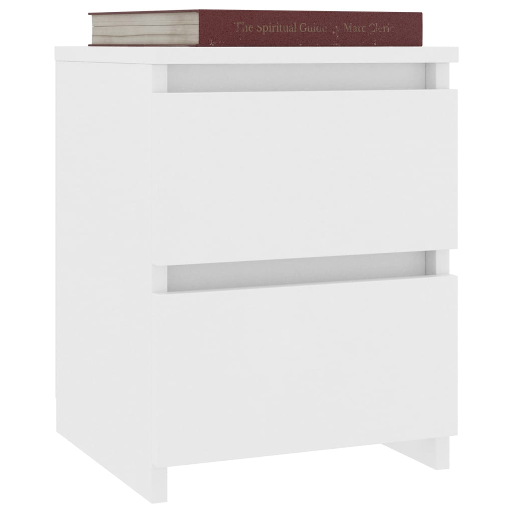 Bedside Cabinets 2 pcs White 30x30x40 cm Engineered Wood