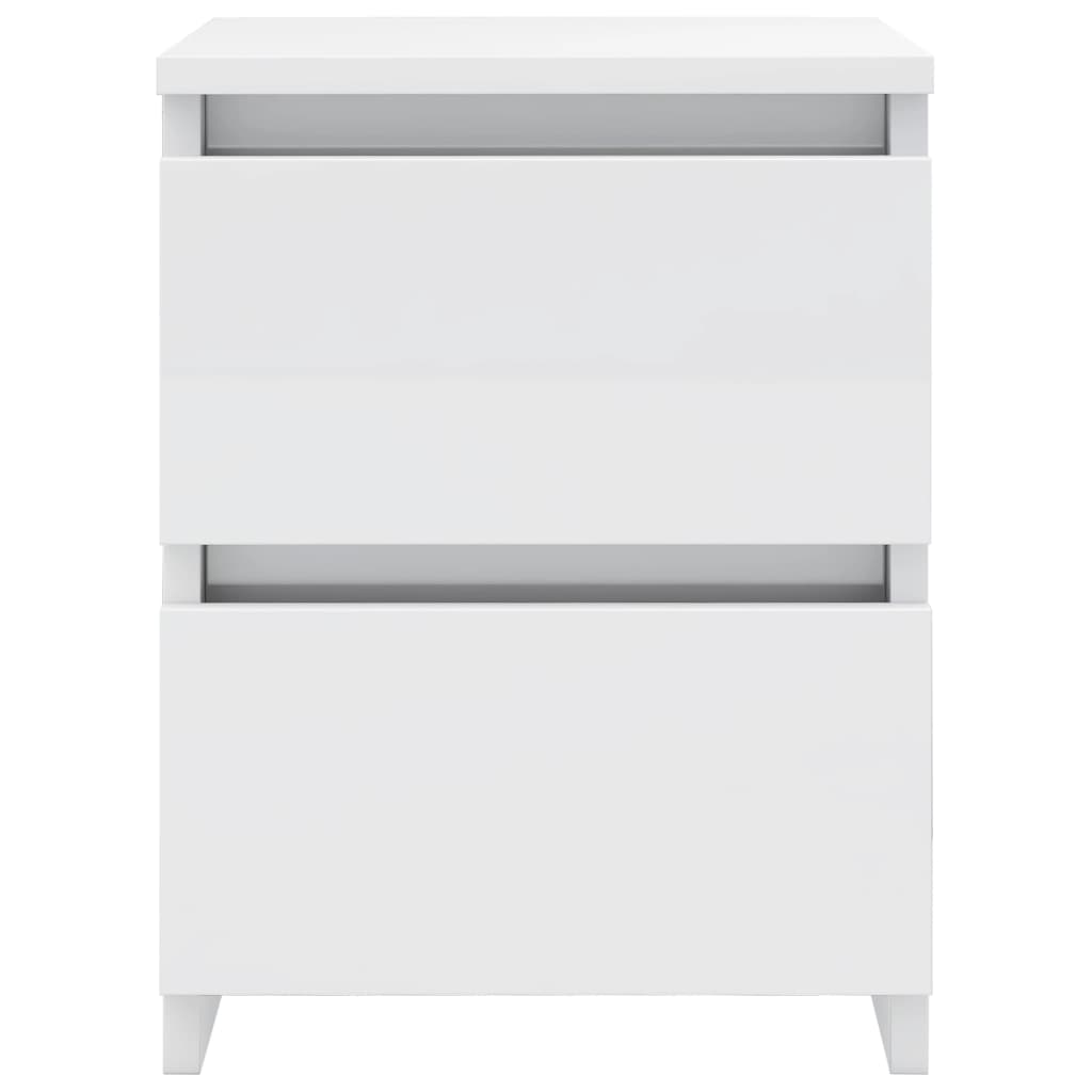 Bedside Cabinet High Gloss White 30x30x40 cm Engineered Wood