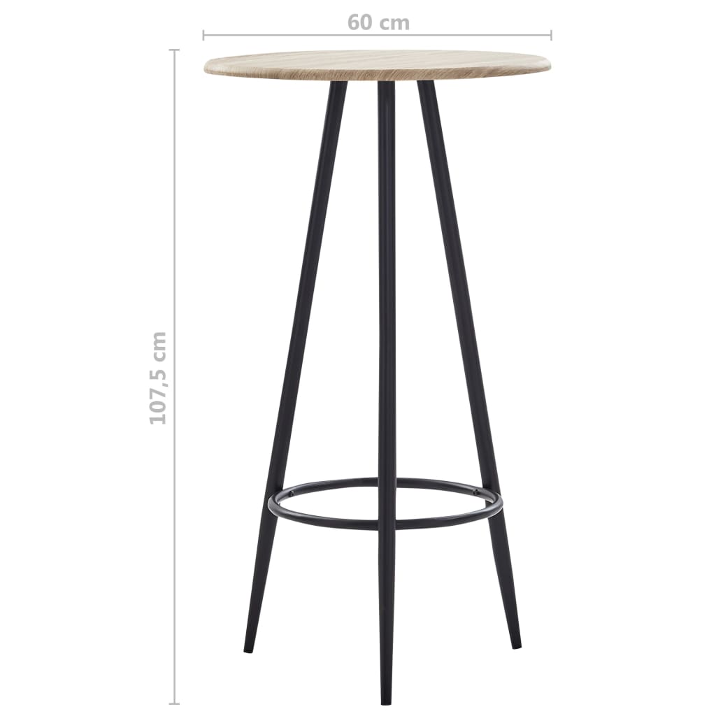 Bar Table Oak 60x107.5 cm MDF