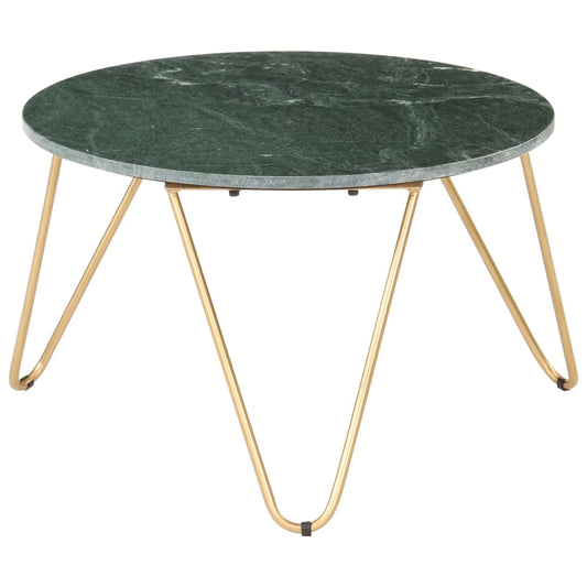 Coffee Table Green 65x65x42 cm Real Stone with Marble Texture
