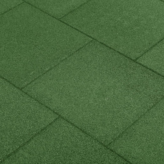 Fall Protection Tiles 24 pcs Rubber 50x50x3 cm Green