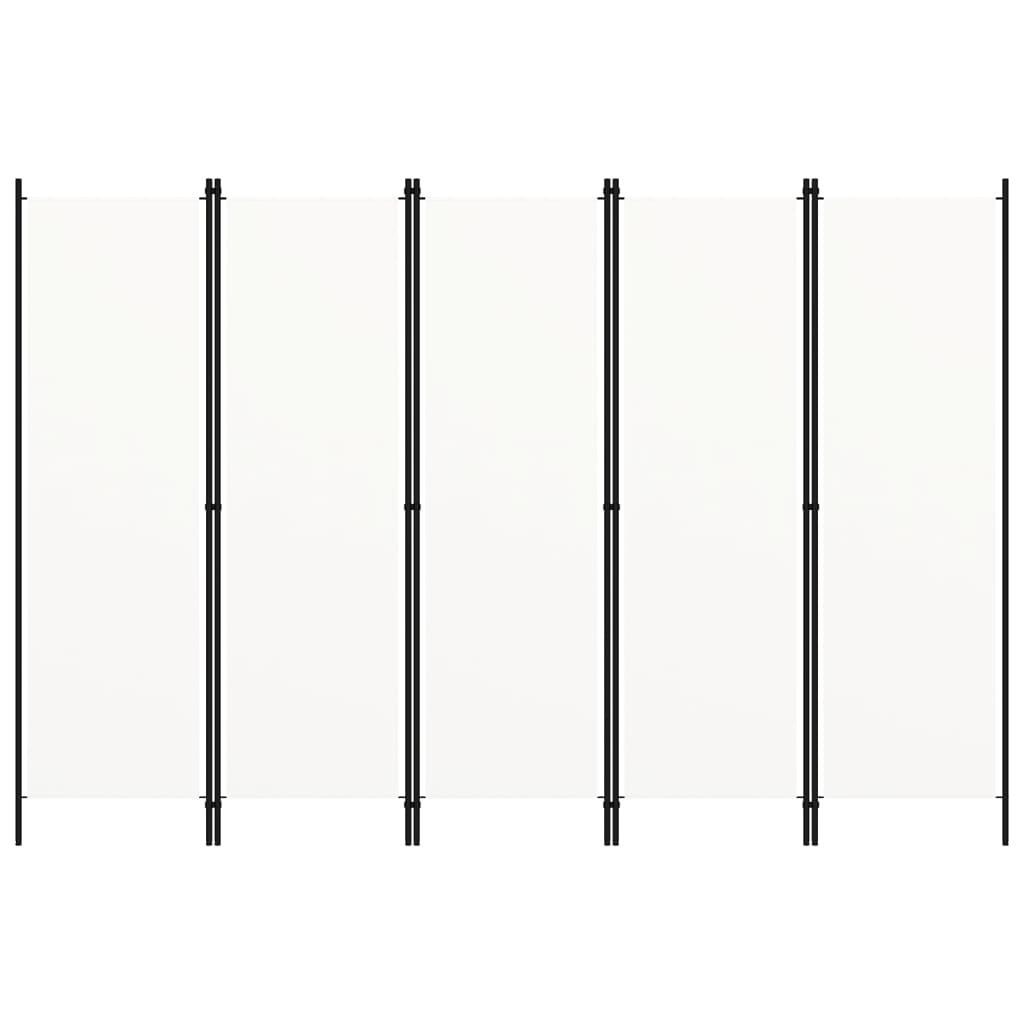 5-Panel Room Divider White 250x180 cm
