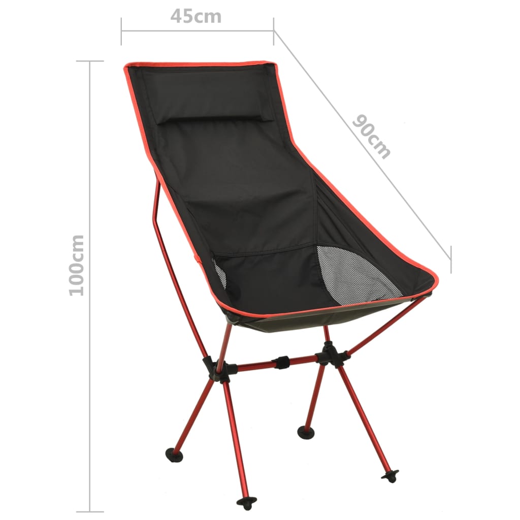 Foldable Camping Chair PVC and Aluminium Black