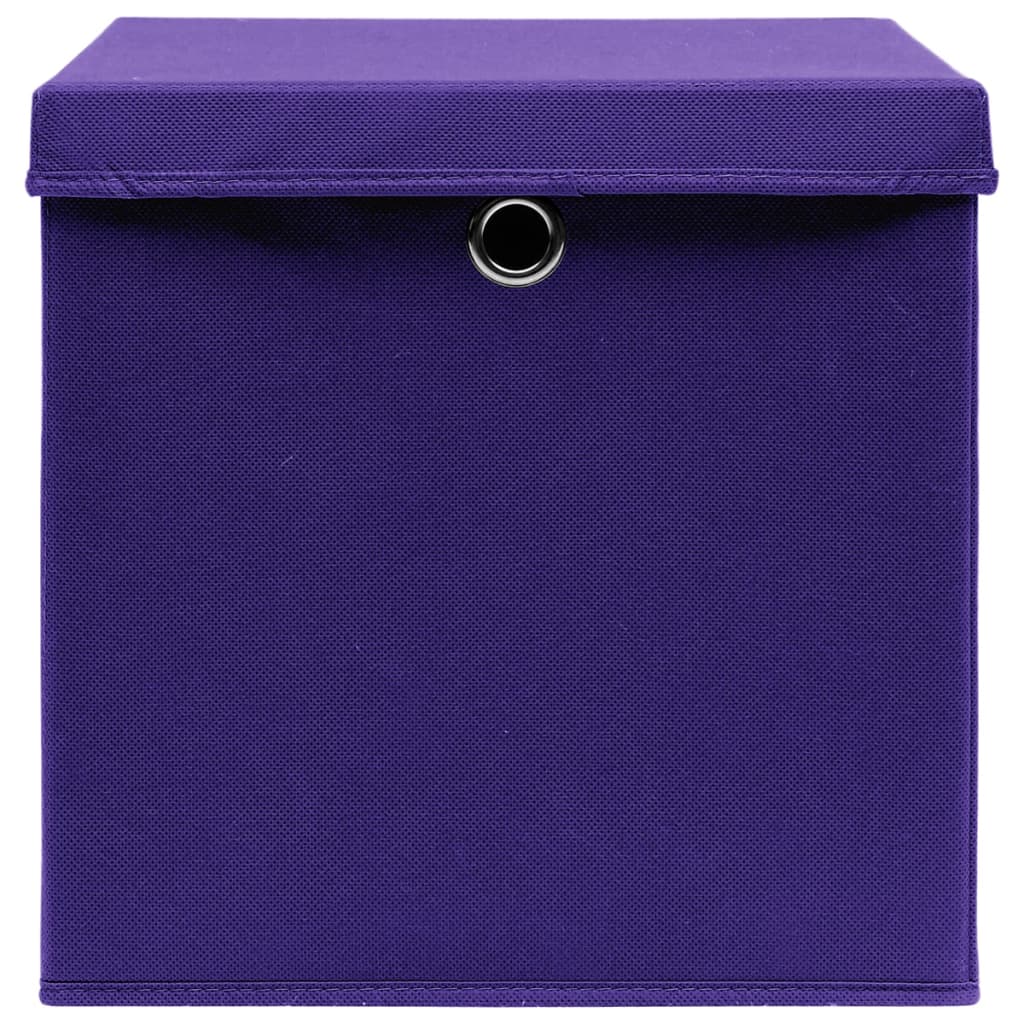 Storage Boxes with Covers 4 pcs 28x28x28 cm Purple