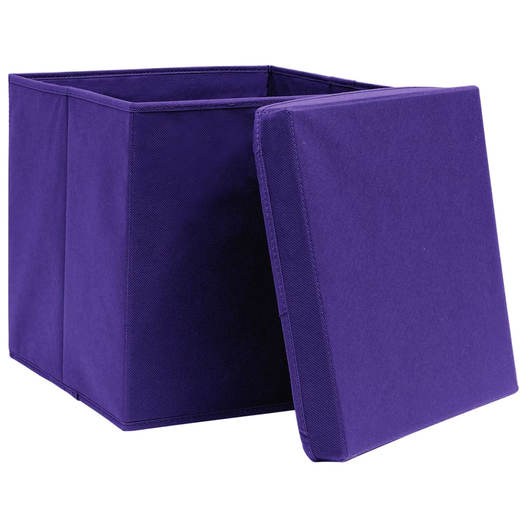 Storage Boxes with Covers 4 pcs 28x28x28 cm Purple