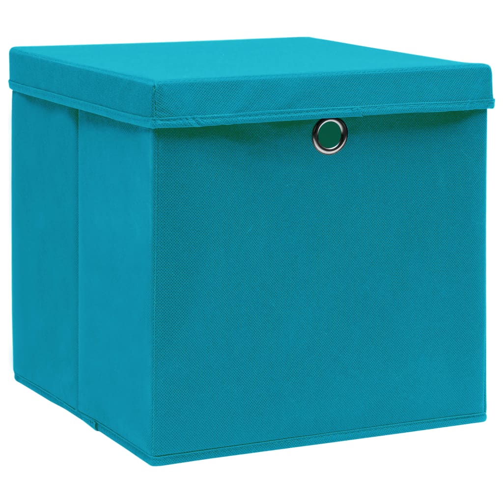 Storage Boxes with Covers 4 pcs 28x28x28 cm Baby Blue
