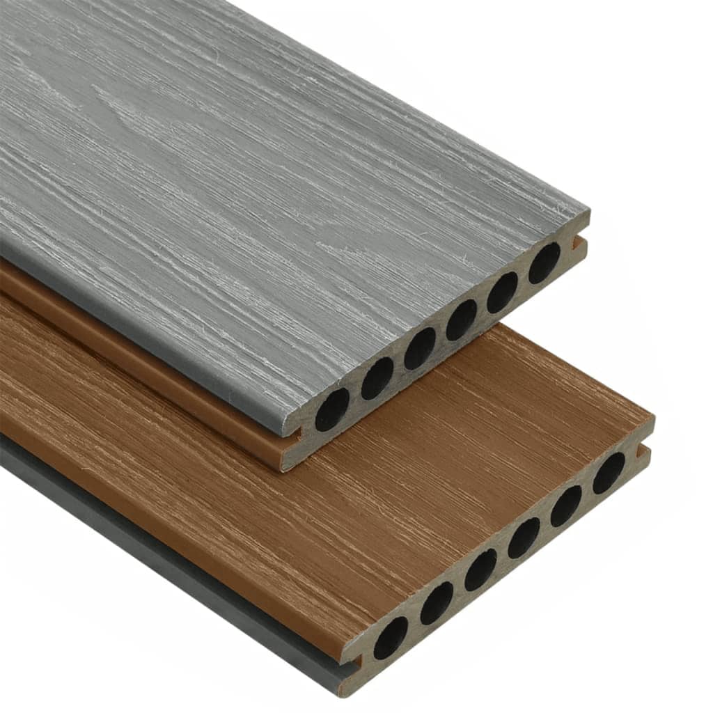 WPC Decking Boards with Accessories Brown and Grey 16 m² 2.2 m