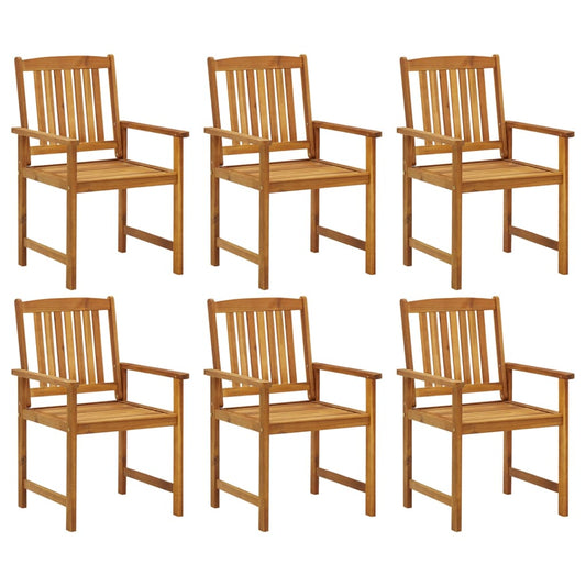 Garden Chairs 6 pcs Solid Acacia Wood