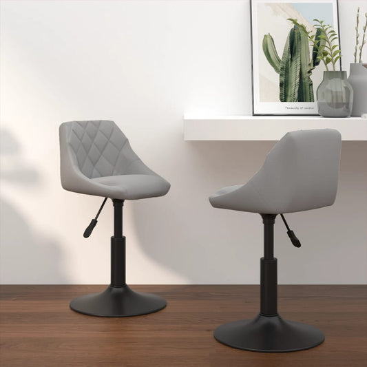 Swivel Dining Chairs 2 pcs Light Grey Velvet