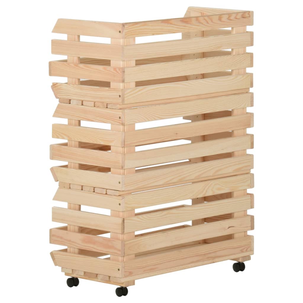 Vegetable Trolley 57x30x80 cm Solid Pinewood