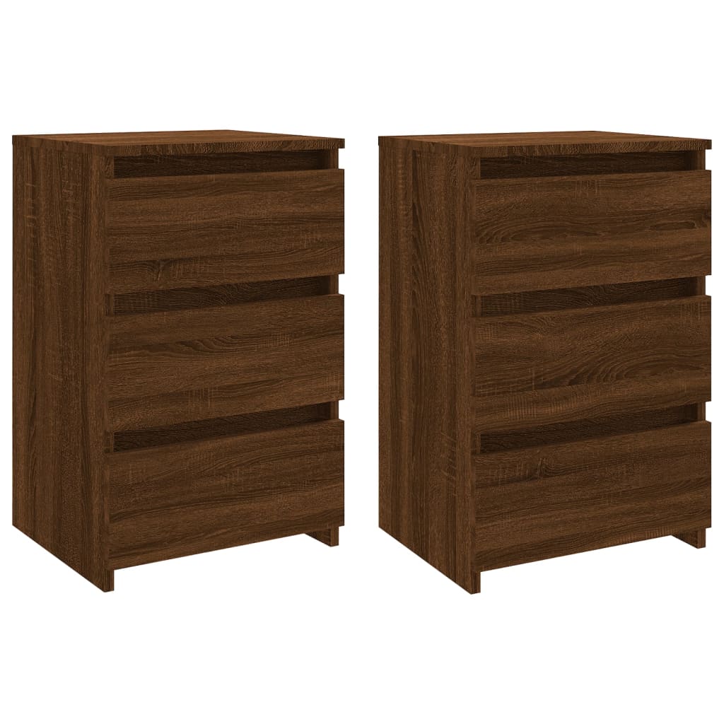 Bed Cabinets 2 pcs Brown Oak 40x35x62.5 cm Engineered Wood