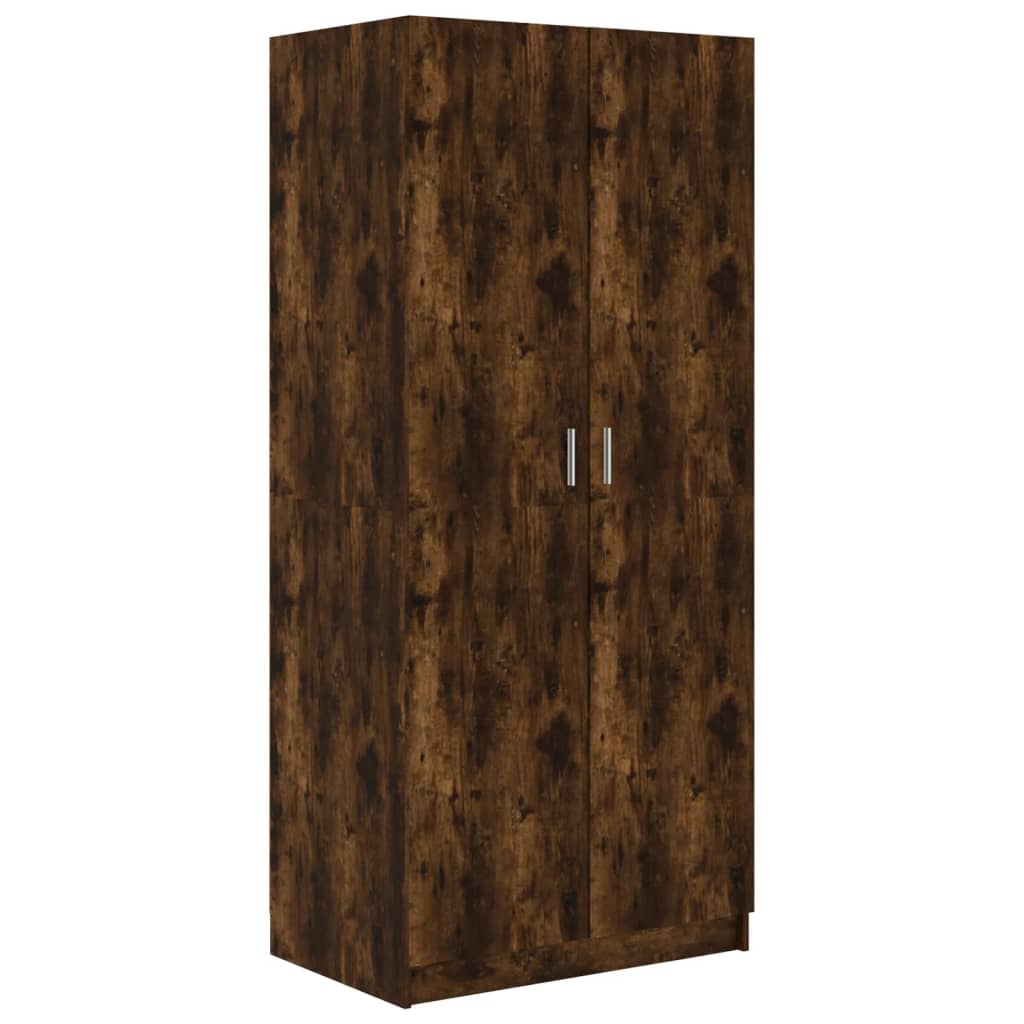 Wardrobe Smoked Oak 80x50x180 cm Engineered Wood