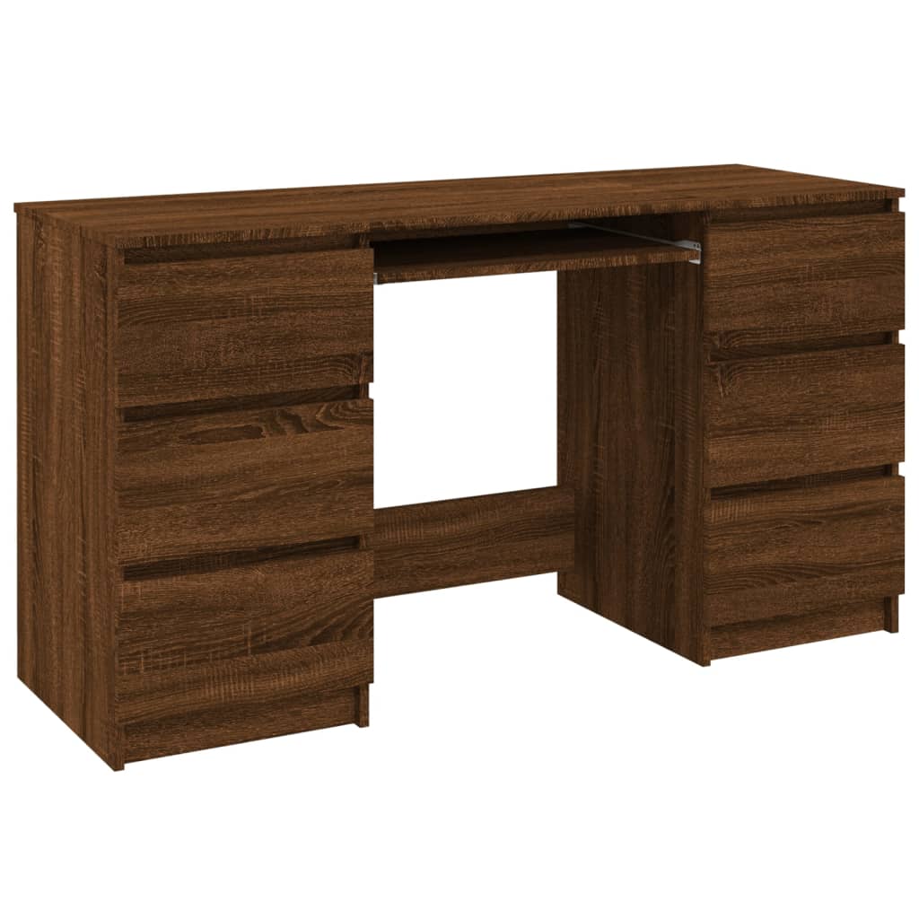 Writing Desk Brown Oak 140x50x77 cm Engineered Wood