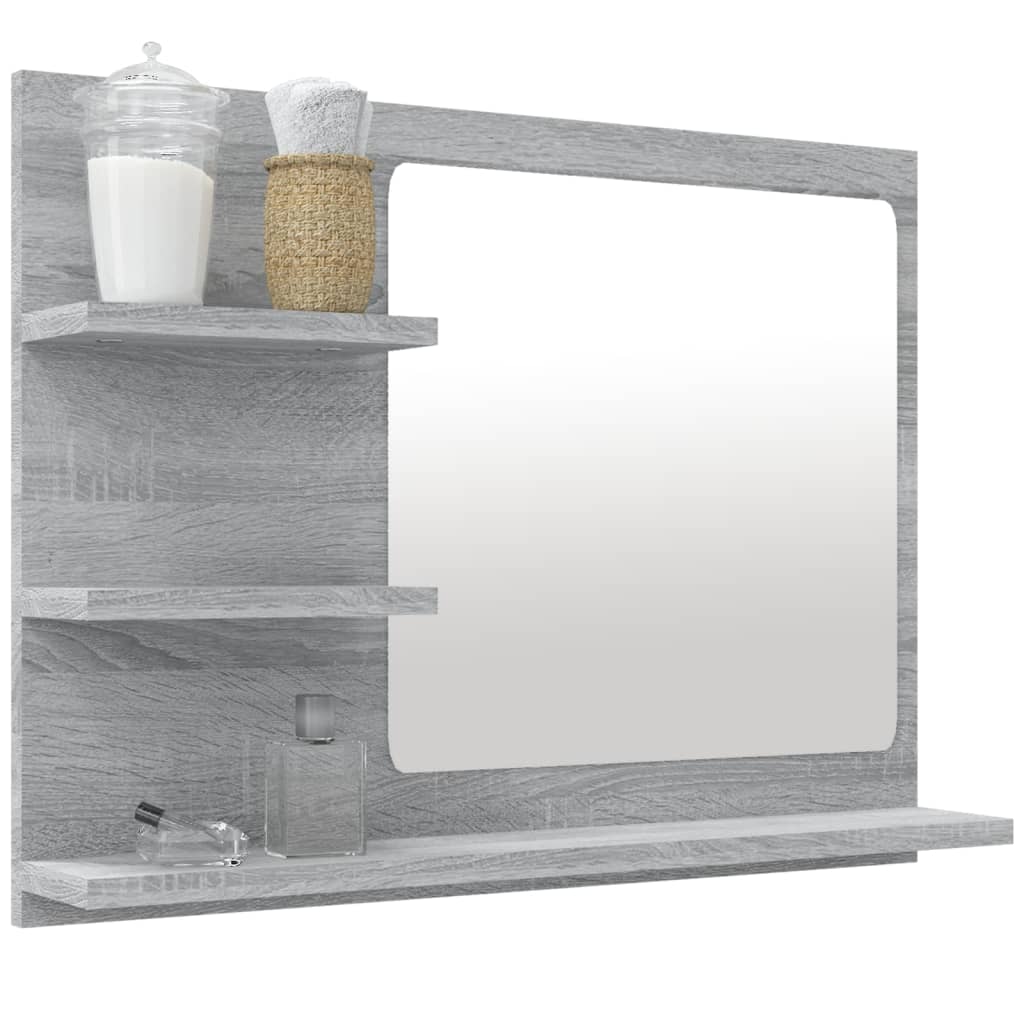 Bathroom Mirror Grey Sonoma 60x10.5x45 cm Engineered Wood