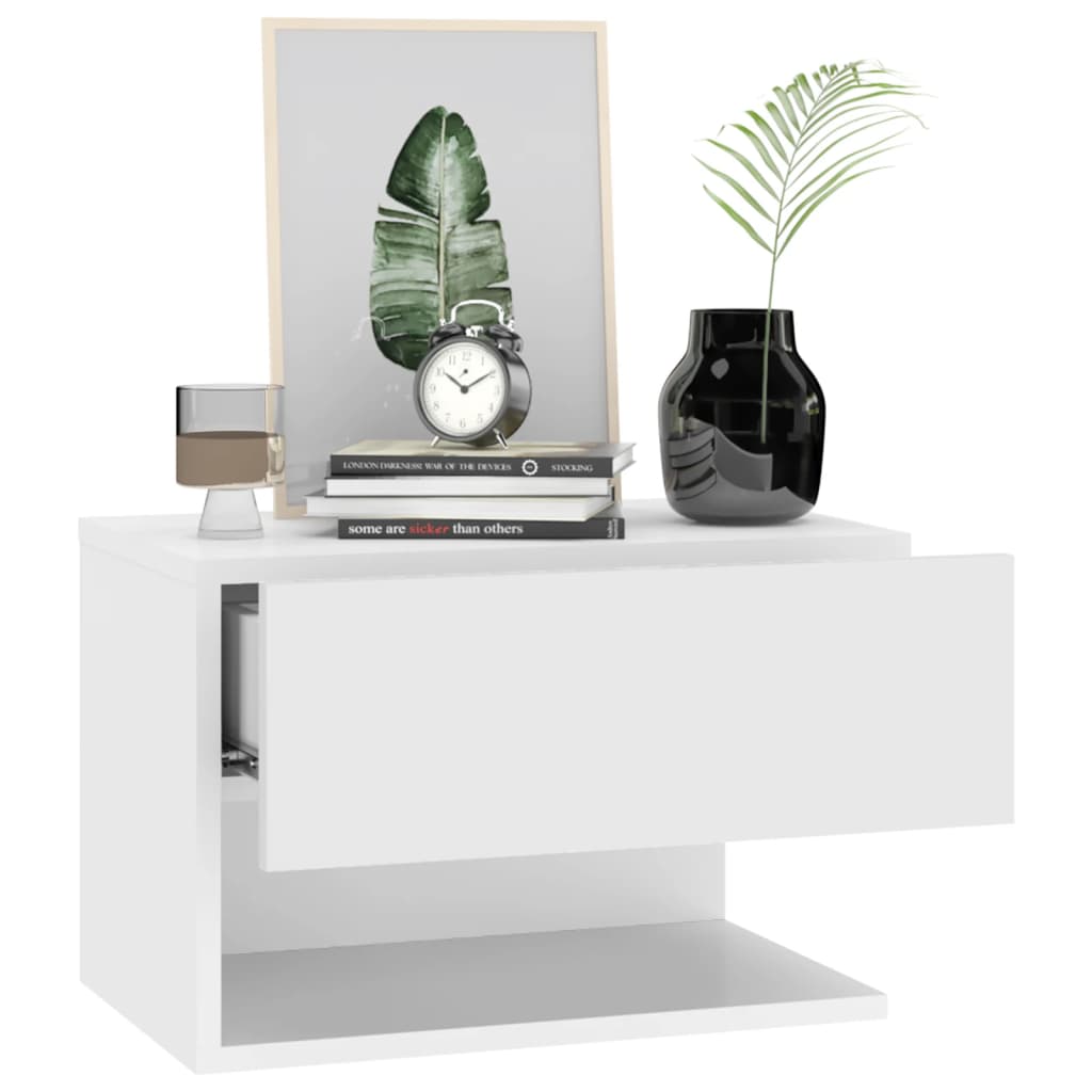 Wall-mounted Bedside Cabinet White