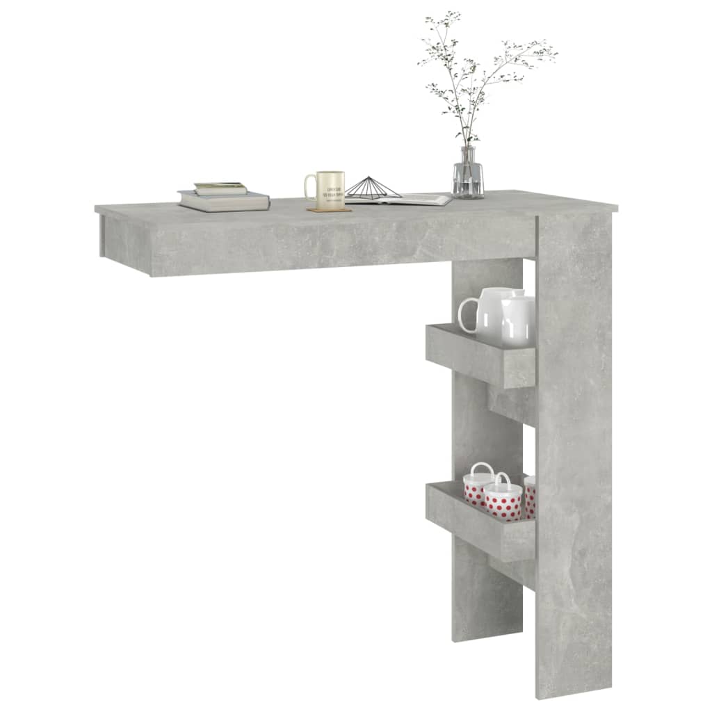 Wall Bar Table Concrete Grey 102x45x103.5 cm Engineered Wood