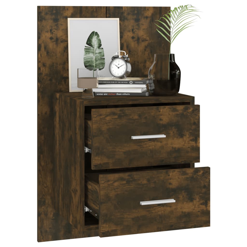 Wall-mounted Bedside Cabinet Smoked Oak