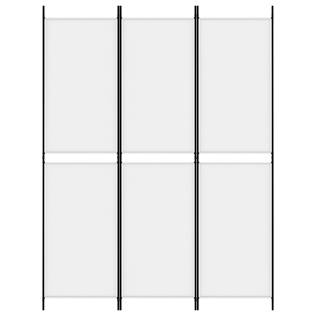 3-Panel Room Divider White 150x200 cm Fabric