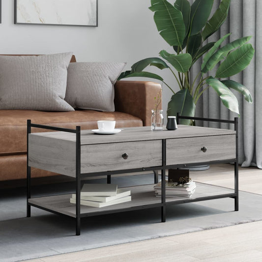 Coffee Table Grey Sonoma 99x50x50 cm Engineered Wood