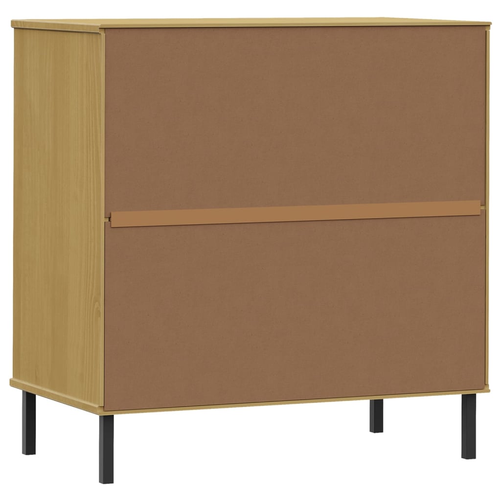 Sideboard with 3 Drawers Brown 77x40x79.5 cm Solid Wood OSLO