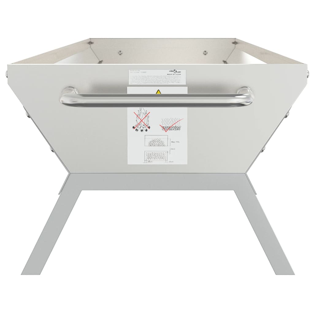BBQ Tray Silver 118x42x30.5 cm Stainless Steel