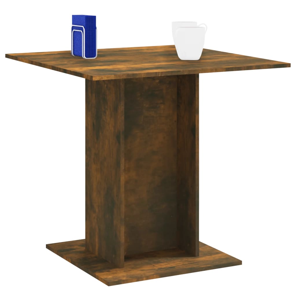 Dining Table Smoked Oak 80x80x75 cm Engineered Wood