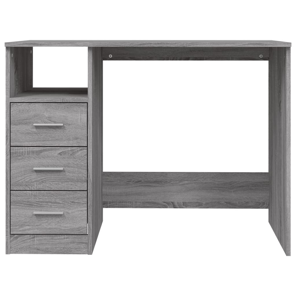 Desk with Drawers Grey Sonoma 102x50x76 cm Engineered Wood