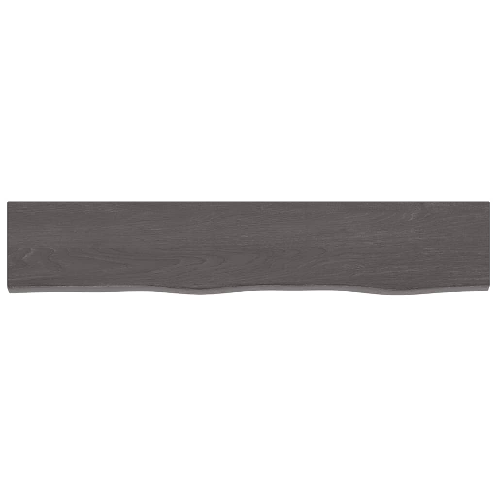Wall Shelf Dark Brown 100x20x4 cm Treated Solid Wood Oak