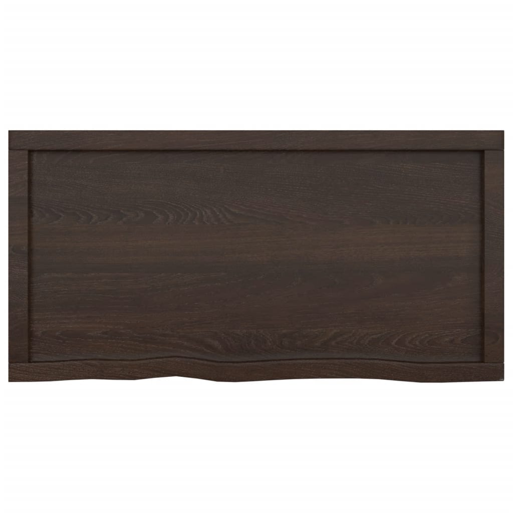Wall Shelf Dark Brown 100x50x(2-6) cm Treated Solid Wood Oak