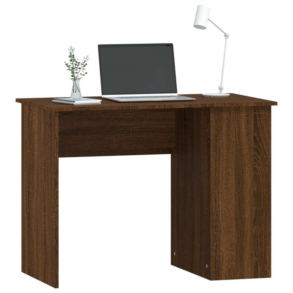 Desk Brown Oak 100x55x75 cm Engineered Wood