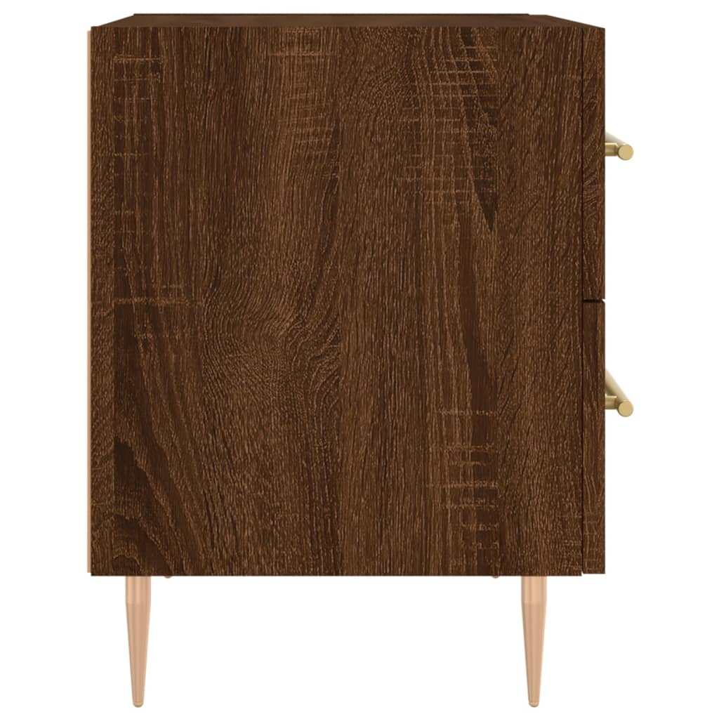 Bedside Cabinet Brown Oak 40x35x47.5 cm Engineered Wood