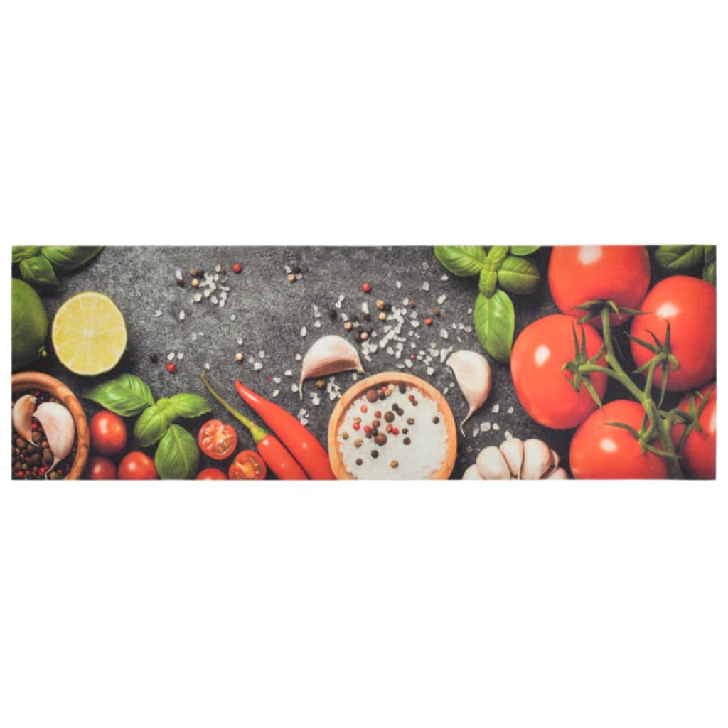 Kitchen Rug Washable Vegetables 60x180 cm Velvet