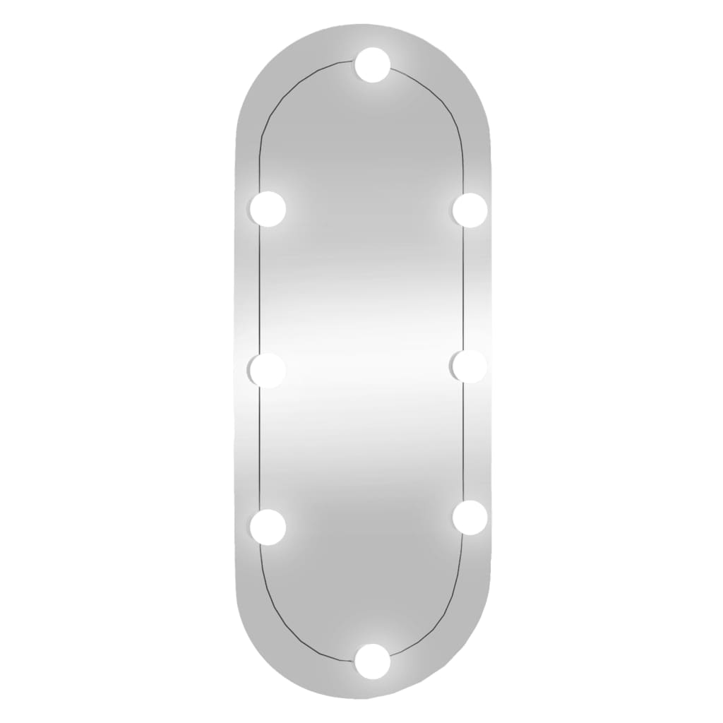 Wall Mirror with LED Lights 30x70 cm Glass Oval