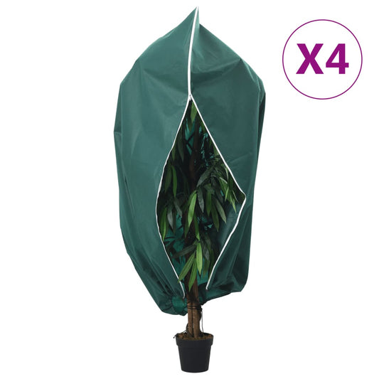 Plant Fleece Covers with Zip 4 pcs 70 g/m² 3.14x2.5 m
