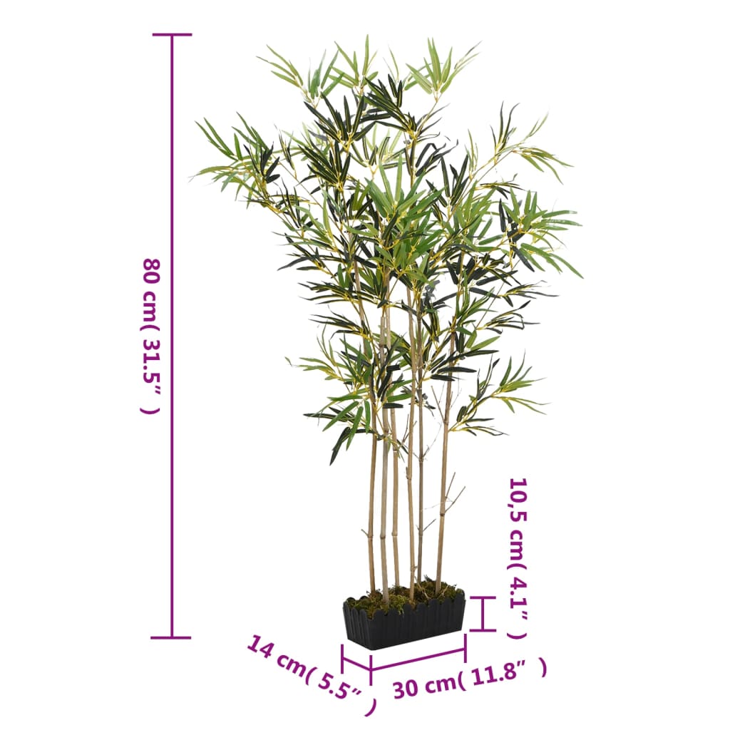 Artificial Bamboo Tree 368 Leaves 80 cm Green