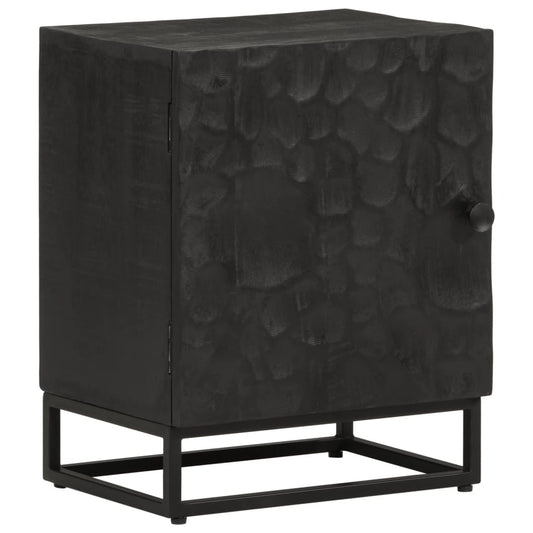 Bedside Cabinet Black 40x30x50 cm Solid Wood Mango and Iron