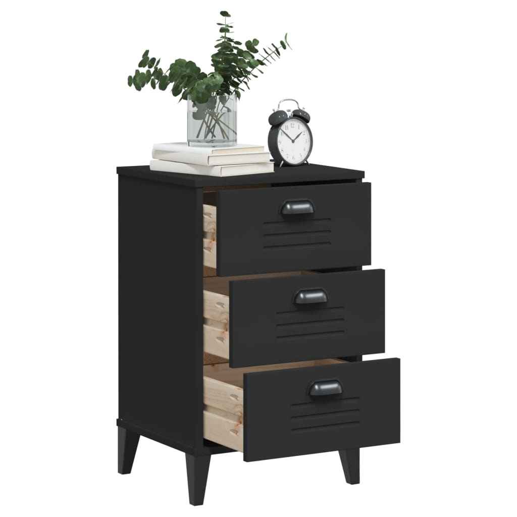 Bedside Cabinet VIKEN Black Engineered Wood