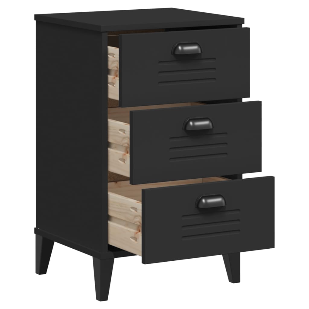 Bedside Cabinet VIKEN Black Engineered Wood