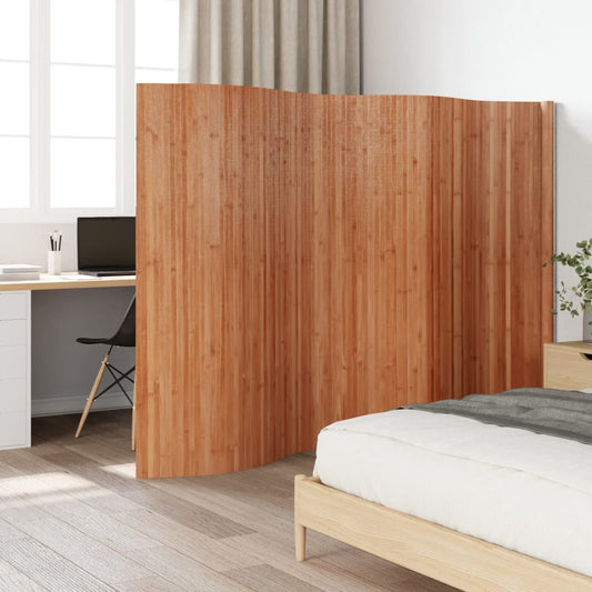 Room Divider Brown 165x400 cm Bamboo