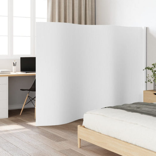 Room Divider White 165x400 cm Bamboo
