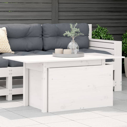 Garden Table White 100x50x75 cm Solid Wood Pine
